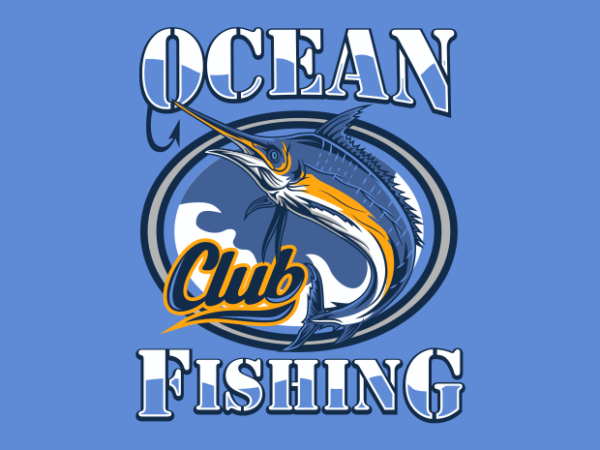 Ocean fising club t shirt design online