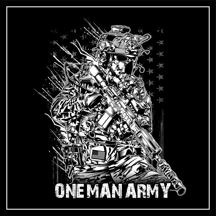 ONE MAN ARMY ILLUSTRATION SOLDIER