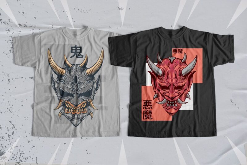 Oni Mask Illustration Bundle