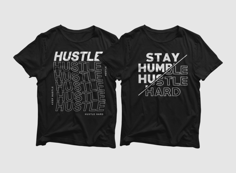 20 Hustle T-shirt Bundle – 100% Vector – Lettering Typography