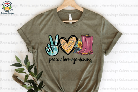 Peace Love Gardening T-Shirt Design
