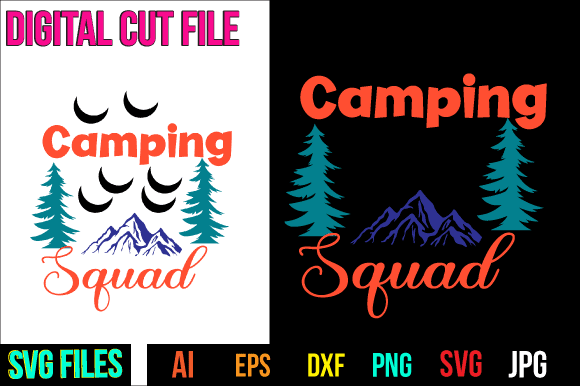 Camping squad svg cut file t shirt vector file