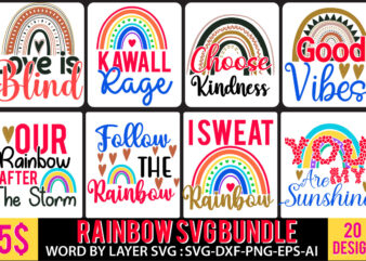 Rainbow T Shirt Bundle,Rainbow Svg Bundle,Rainbow Svg Bundle Quotes,Rainbow T Shirt Design Bundle, Rainbow Svg Bundle 5$, Rainbow 20 Png T Shirt Design