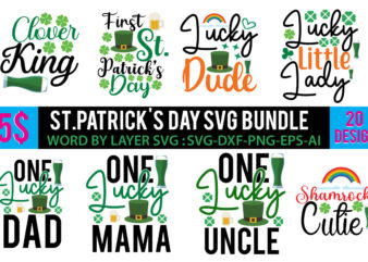 St.Patrick’s Day T Shirt Bundle,St.patrick’s Day Svg Bundle,St.patrick’s Day Svg Bundle Quotes,Clover King Svg Bundle,St\.Patrick’s Day Svg Cut File Bundle