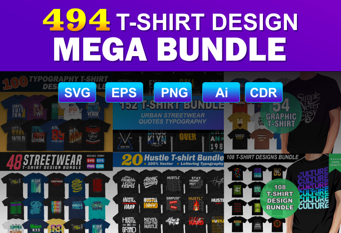 494 Mega T-shirt Bundle - quotes typography t-shirt bundle ...
