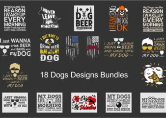 18 Dog Lover vector design EPS, PNG, funny, quote, dog and me design for sale