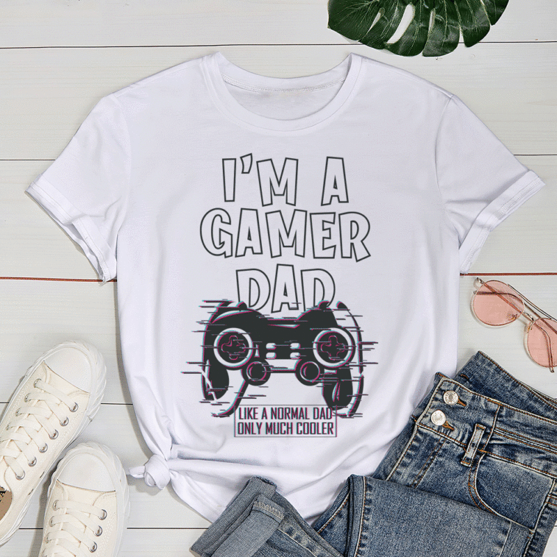 Gamer Dad Video Game Player Shirt I'm A Gamer Dad Like A Normal Dad Only Much Cooler Shirt Father's Day Gift Dad By Day Gamer By Night