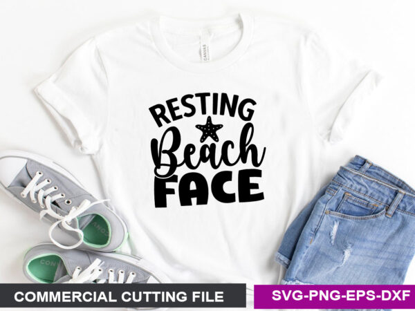 Resting beach face svg t shirt design online