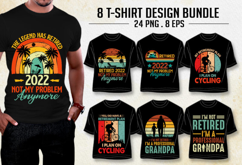 Retired Retirement T-Shirt Design Bundle