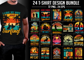 Retro Vintage Sunset T-Shirt Design