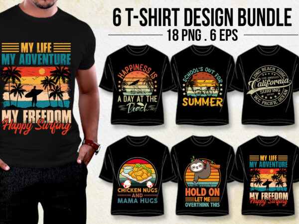 Retro vintage sunset t-shirt design bundle