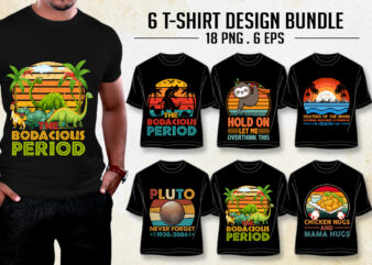 Retro Vintage Sunset T-Shirt Design Bundle