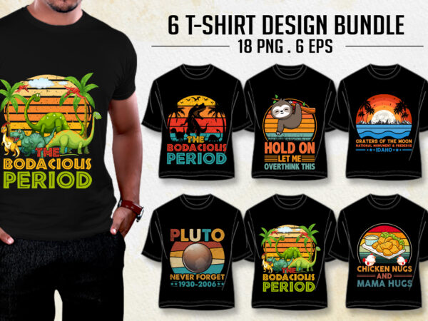 Retro vintage sunset t-shirt design bundle