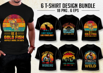 Retro Vintage Sunset T-Shirt Design Bundle