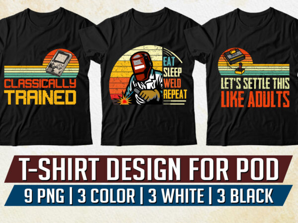 Retro vintage sunset t-shirt design bundle