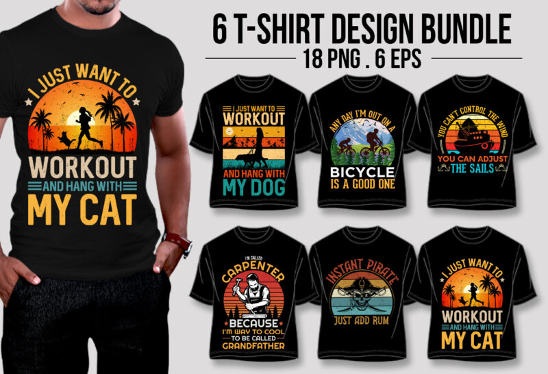 Retro Vintage Sunset T-Shirt Design