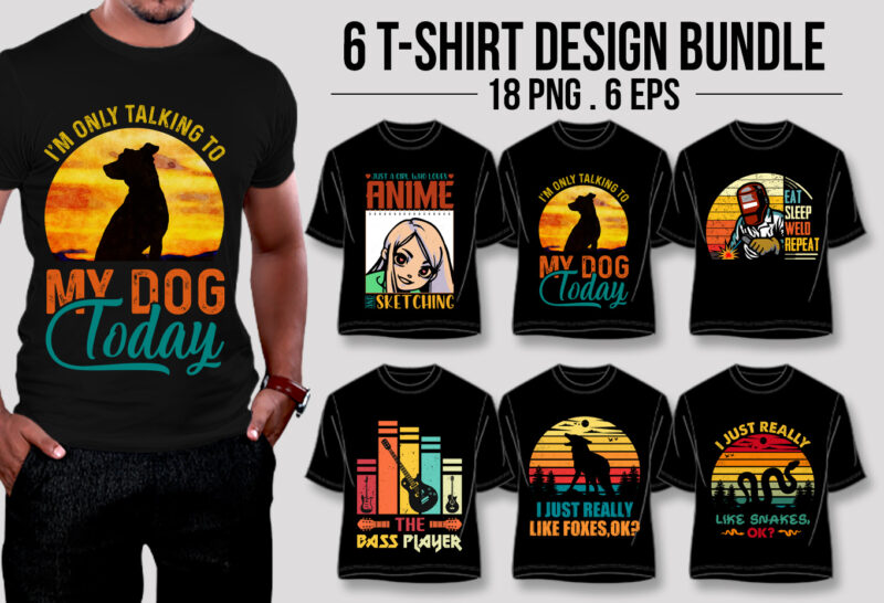 T-Shirt Design Bundle-Vintage Retro Sunset