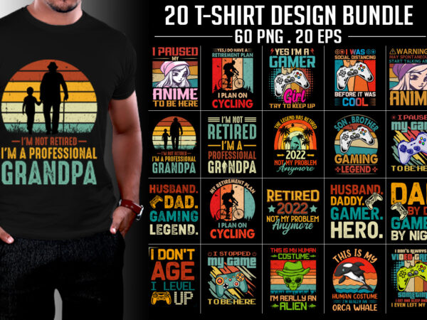 Retro vintage sunset t-shirt design mega bundle