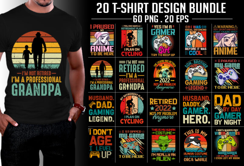 Retro Vintage Sunset T-Shirt Design Mega Bundle