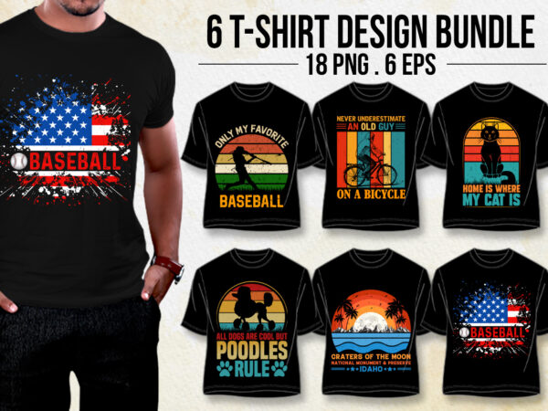 Retro vintage t-shirt design bundle