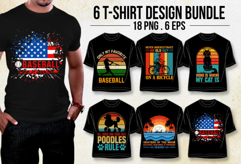 Retro Vintage T-Shirt Design Bundle