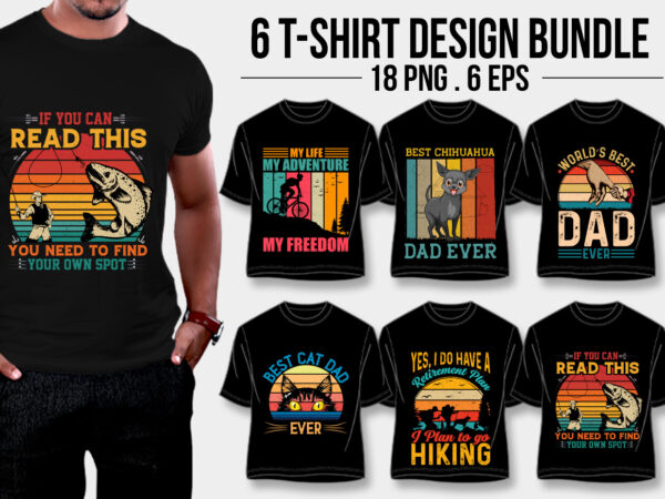 Retro vintage t-shirt design bundle