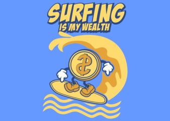 SURFING COIN CARTOON