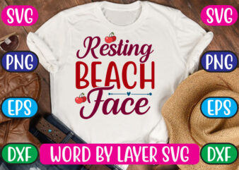 Resting Beach Face SVG Vector for t-shirt
