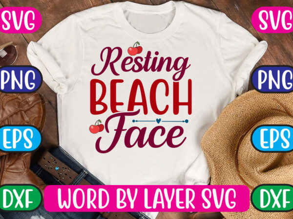 Resting beach face svg vector for t-shirt