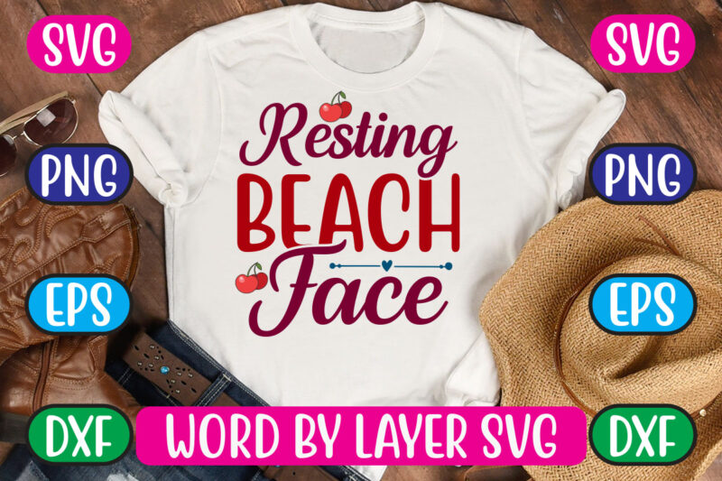 Resting Beach Face SVG Vector for t-shirt