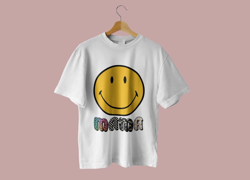 Mama Smiley Face Tshirt Design