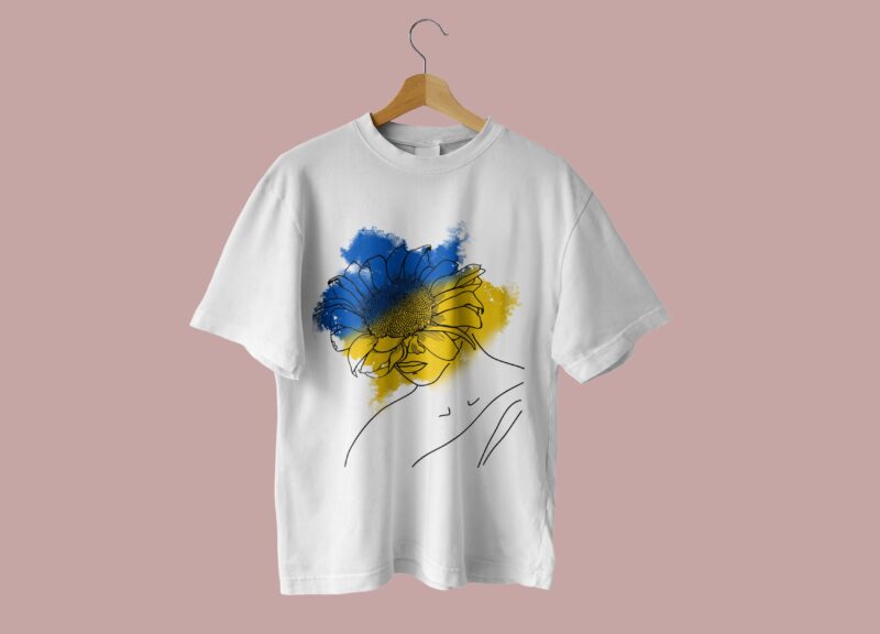 Ukraine Girl With Sunflower Tshirt Design