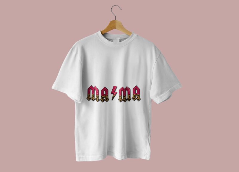 Mama Lightening Bolt Leopard Tshirt Design