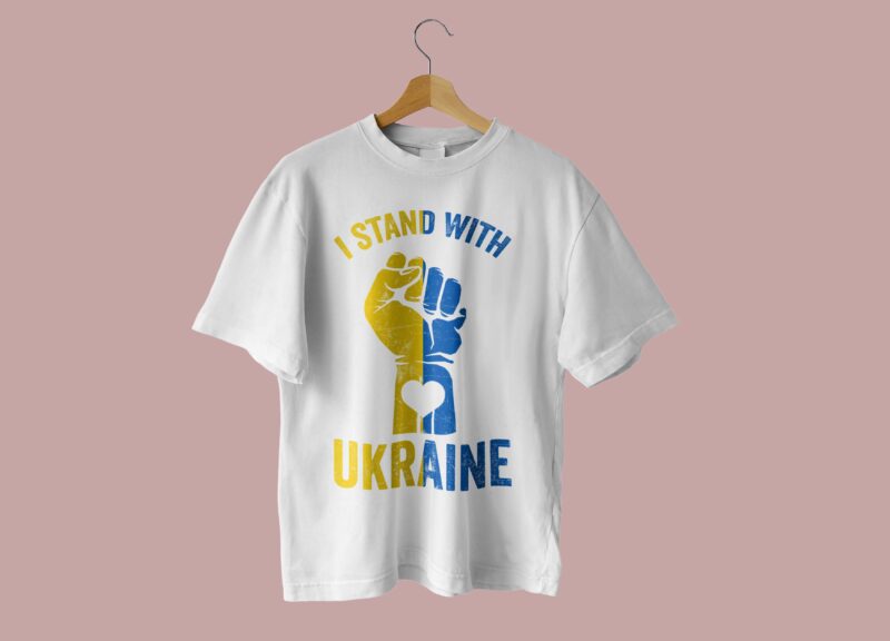 I Stand With Ukraine Heart Tshirt Design