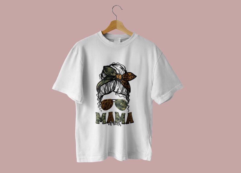 Messy Bun Mom Of Both Tshirt Design - Buy t-shirt designs