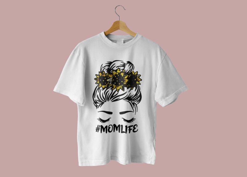 Sunflower Headband Momlife Tshirt Design