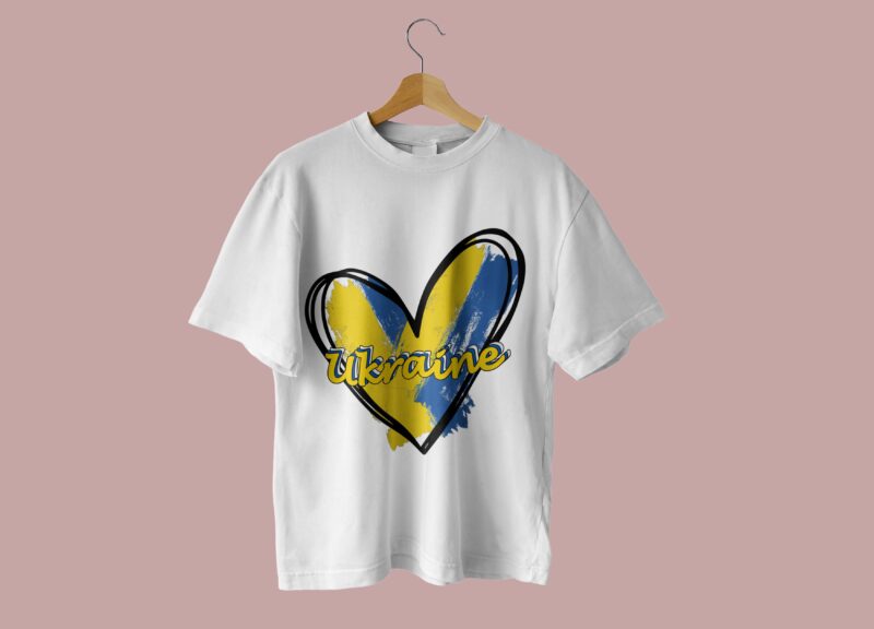 Ukraine Heart Ukraine Flag Tshirt Design