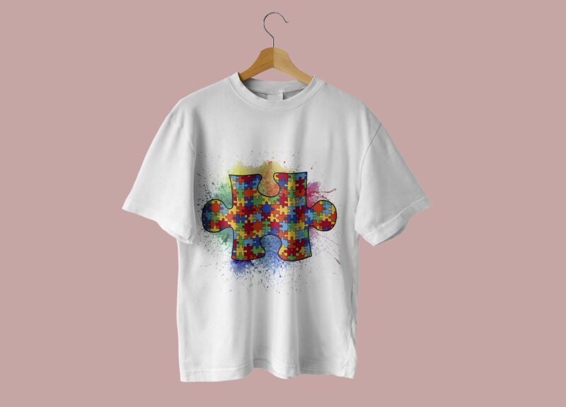 Big Autism Puzzle Tshirt Design