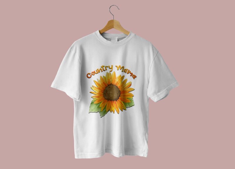 Sunflower Country Mama Tshirt Design