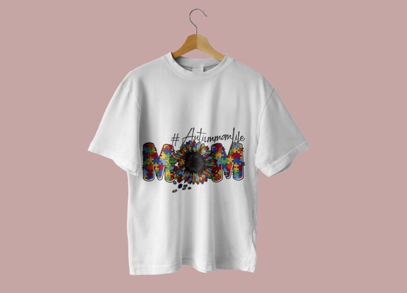 Autism Mom Life Sunflower Tshirt Design