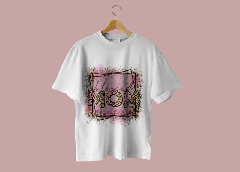 Leopard Blessed Mom Tshirt Design