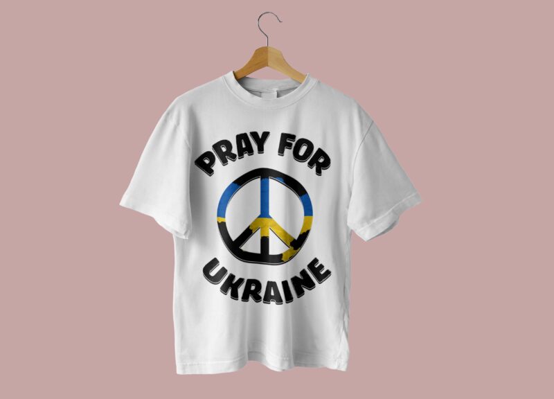 Pray For Ukraine Peace Symbol Tshirt Design