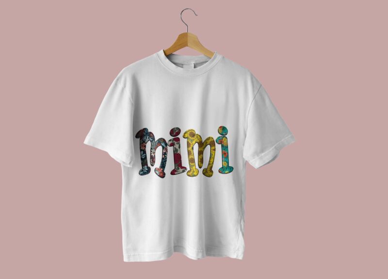 Mimi Flower Pattern Tshirt Design