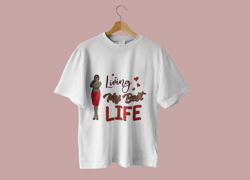 Red Living My Best Life Tshirt Design