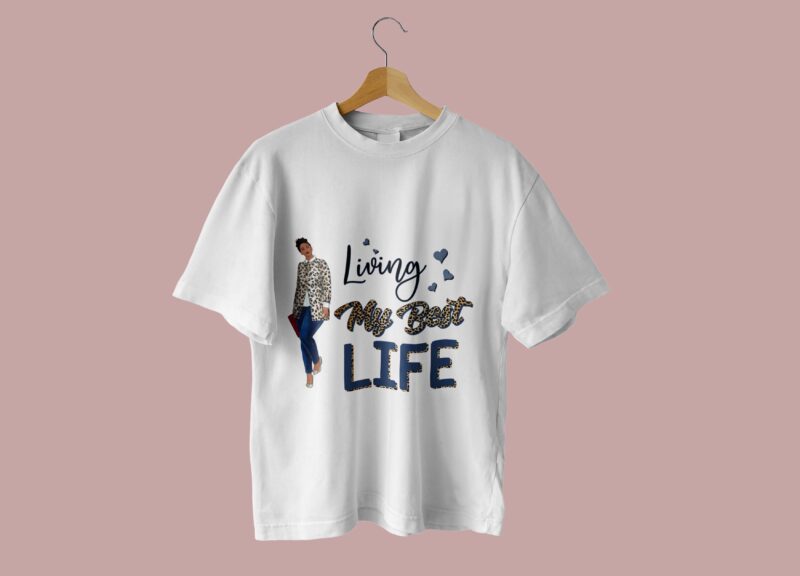 Blue Living My Best Life Tshirt Design