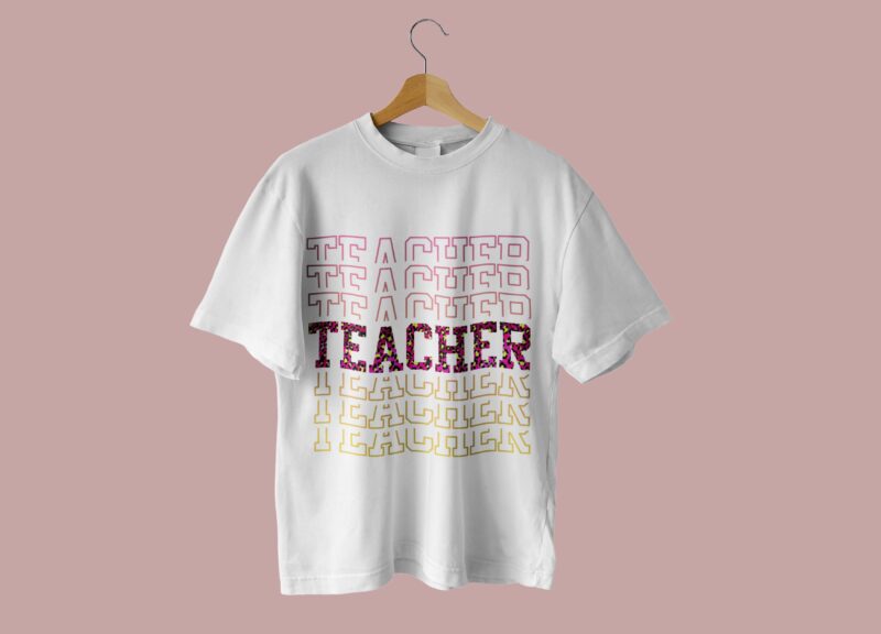 Teacher Word Art Tshirt Design