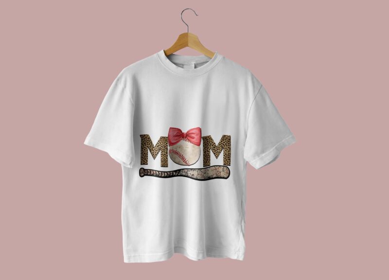 Leopard Mom Baseball Tshirt Design