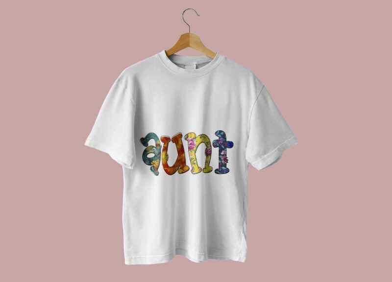 Aunt Flower Pattern Tshirt Design