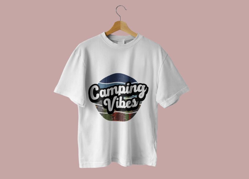 Camping Vibes Vintage Tshirt Design
