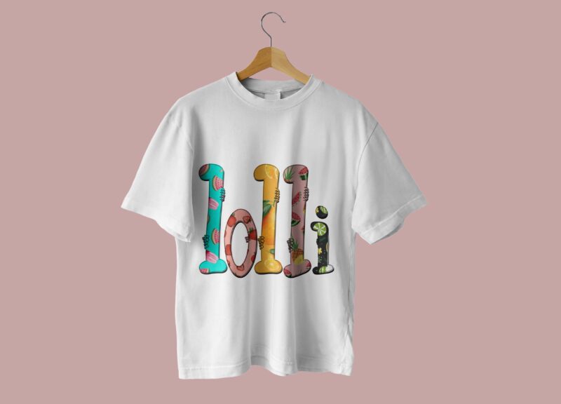 Lolli Strawberry Pattern Tshirt Design